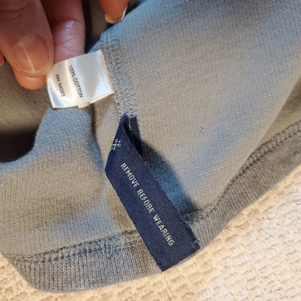 Banana Republic men's XL‎  quarter zip pullover Sweater 100% Cotton Gray